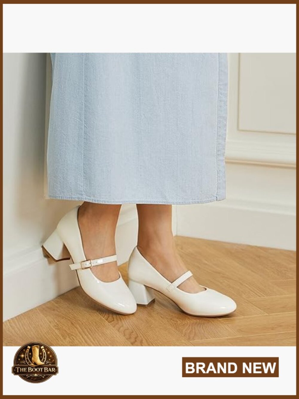 Chunky Mary Jane Pumps with Block Heel and Adjustable Strap - Picture 4 of 7